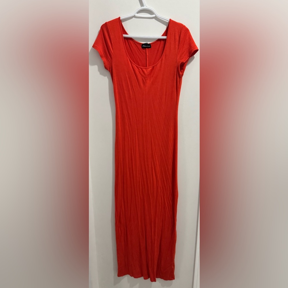 Vibrant Orange Sleeveless Dress